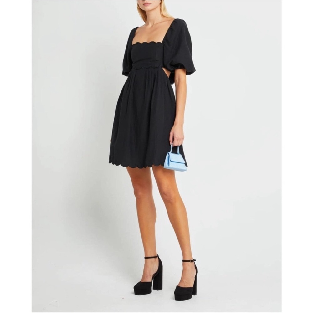 Anthropologie O.P.T. Linen style cutaway LBD.
